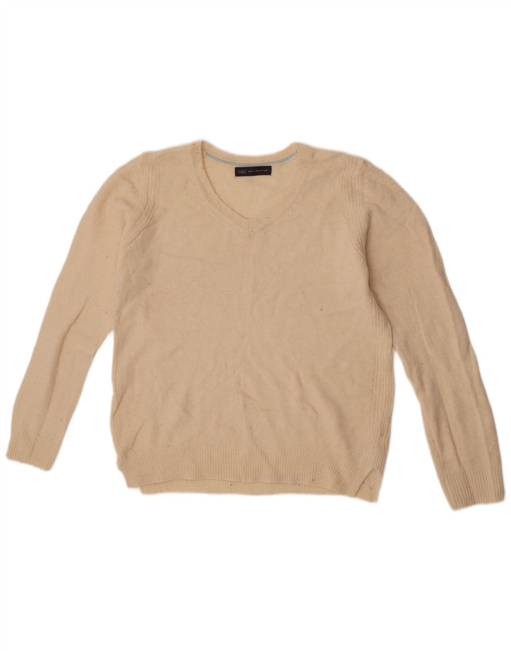 Marks & Spencer Dame V-hals sweater Medium Off White Uld