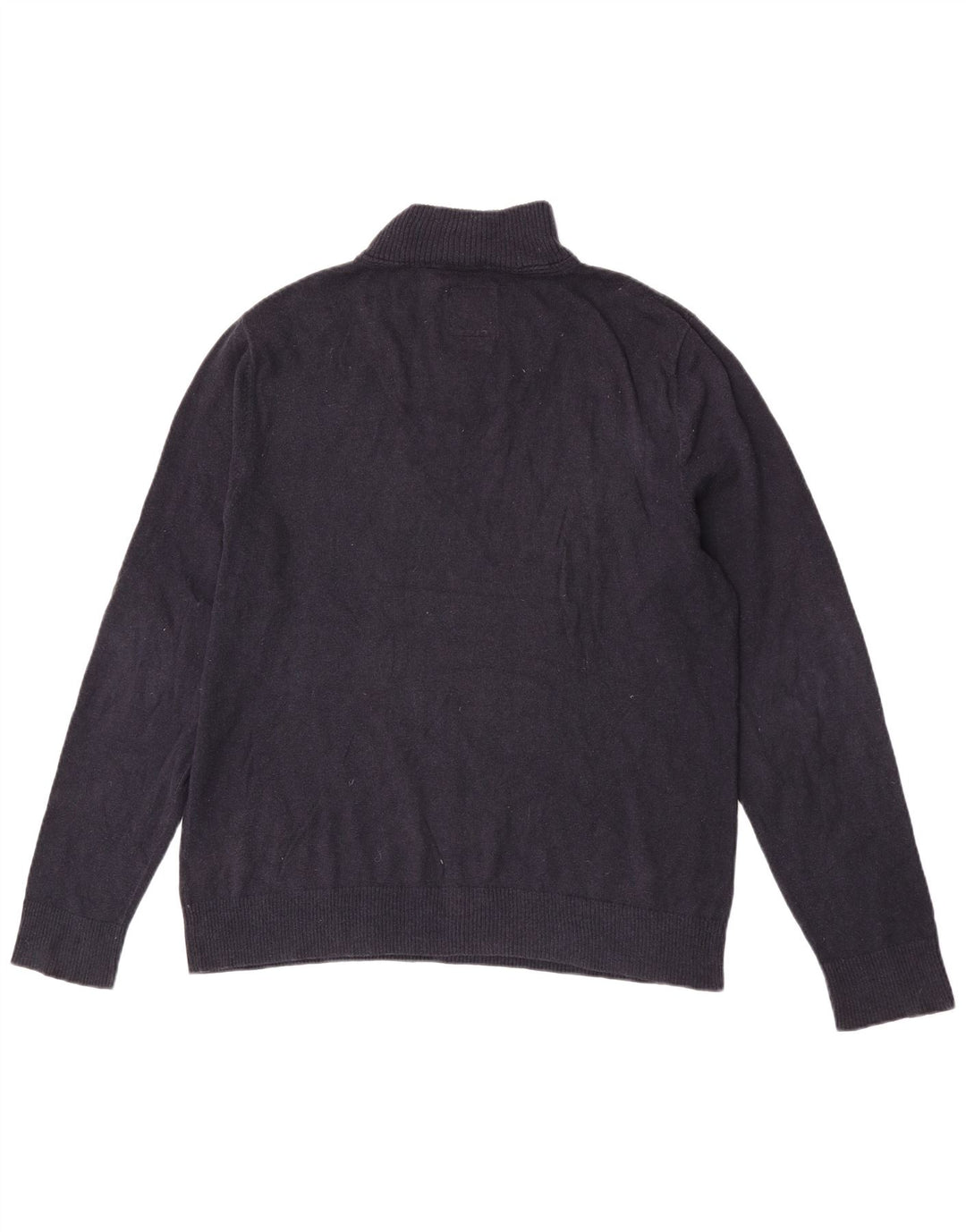 Fat Face Herre Zip Neck Jumper Sweater Stor Marineblå Bomuld