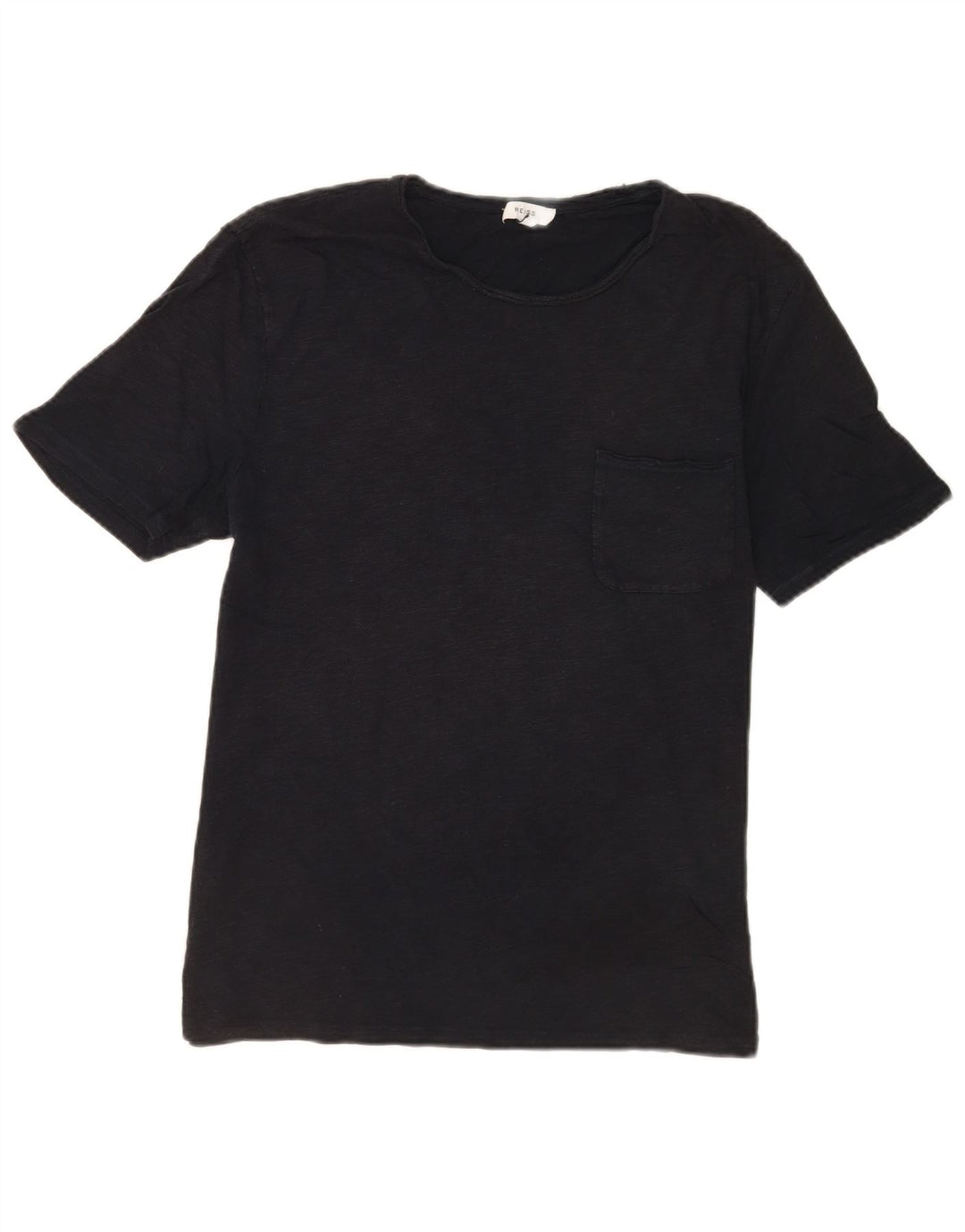 Reiss Herre T-Shirt Top Stor Sort Flecked Bomuld