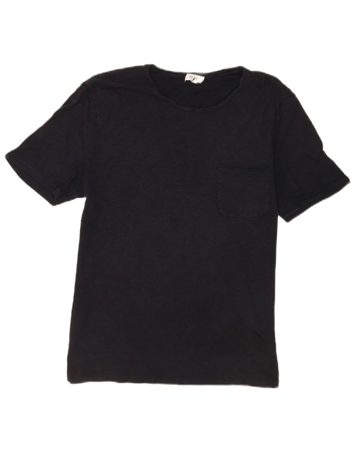 Reiss Herre T-Shirt Top Stor Sort Flecked Bomuld