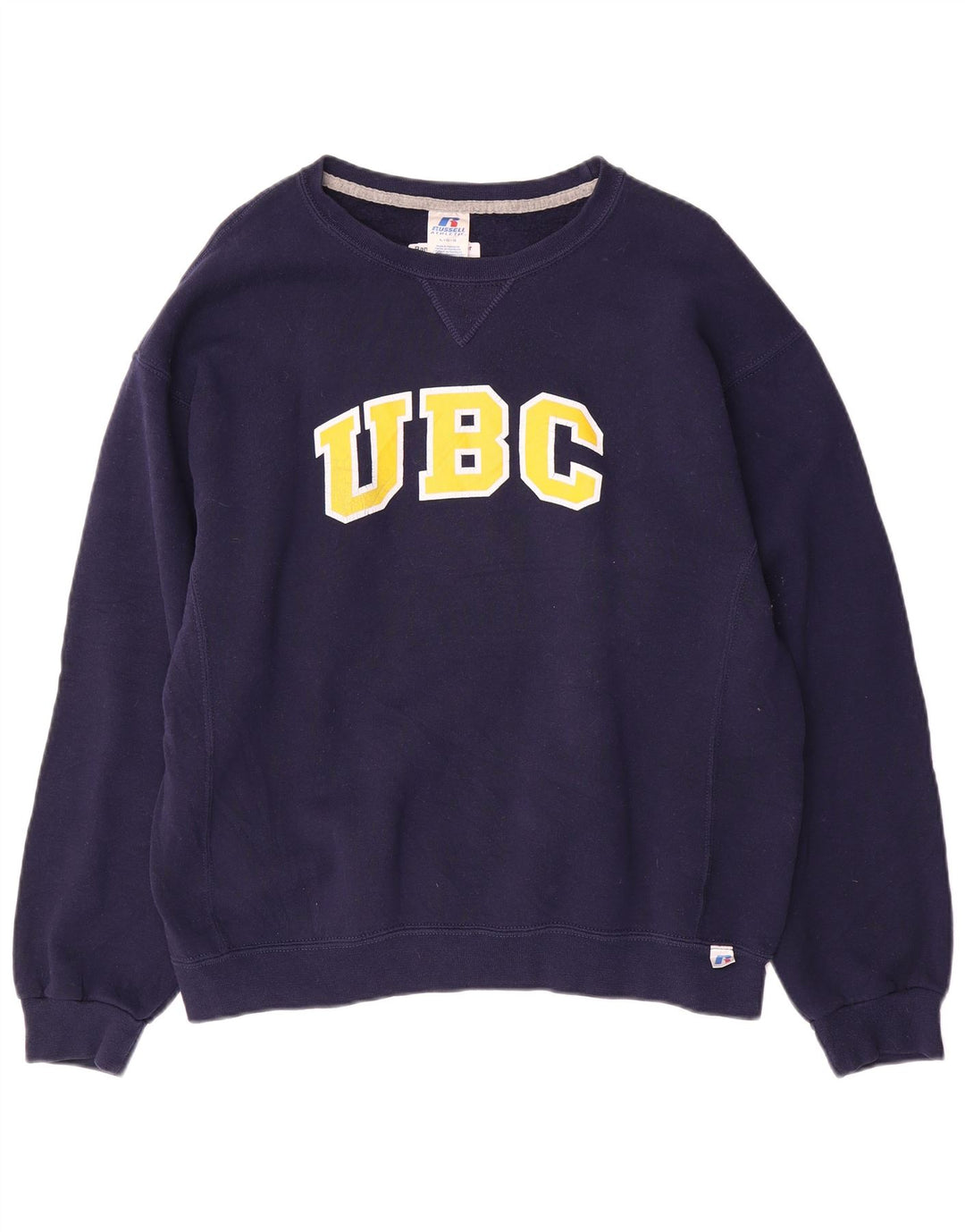 RUSSELL ATHLETIC Dame Sweatshirt Jumper UK 16 Large Navy Blue