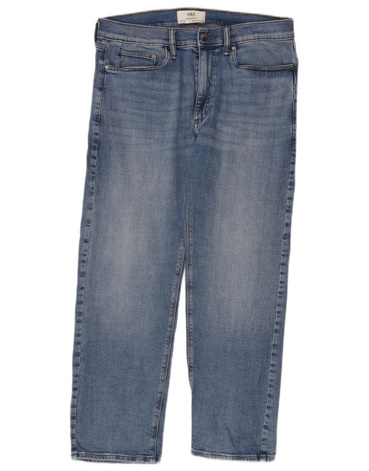 Marks & Spencer Straight Jeans til mænd W32 L29 blå bomuld