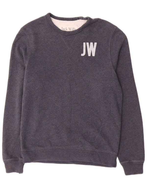 Jack Wills Herre Grafisk Sweatshirt Jumper Medium Navyblå Bomuld