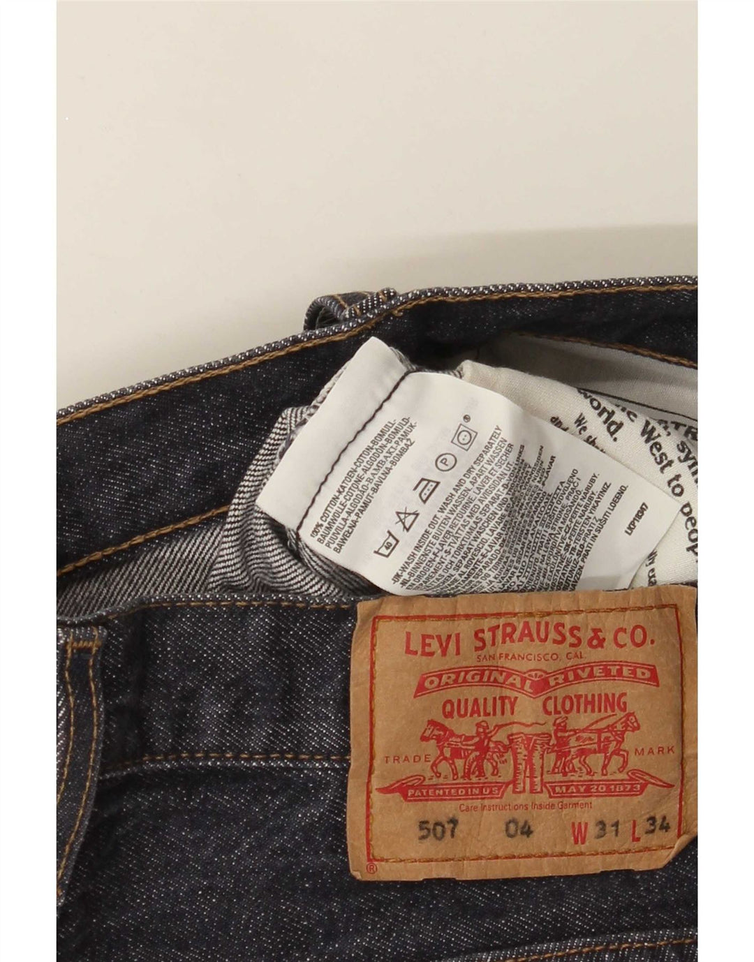 Levi's Herre 507 Bootcut Jeans W31 L29 Navy Blue Cotton