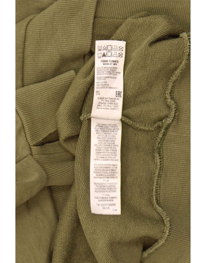 Marks & Spencer Dame Sweatshirt Jumper UK 16 Stor Khaki Bomuld