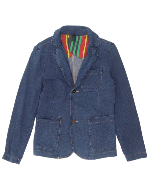 Benetton piger 2-knaps denim blazerjakke 11-12 år 2XL blå bomuld