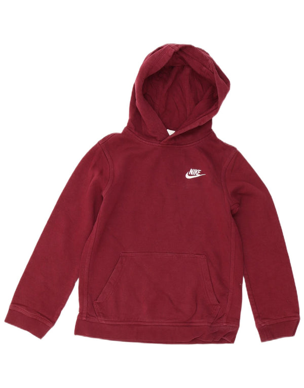 Nike Boys Hoodie Jumper 10-11 år Medium Bourgogne bomuld