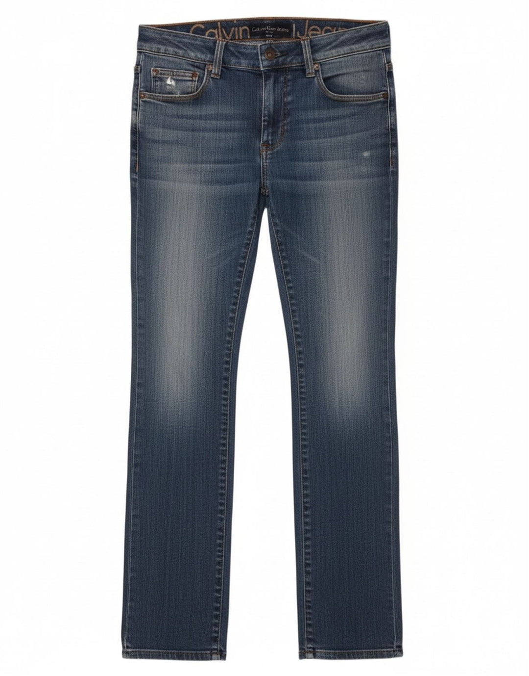 Calvin Klein Dame Slim Jeans W27 L34 Blå Bomuld