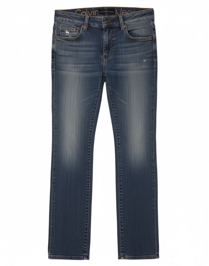 Calvin Klein Dame Slim Jeans W27 L34 Blå Bomuld