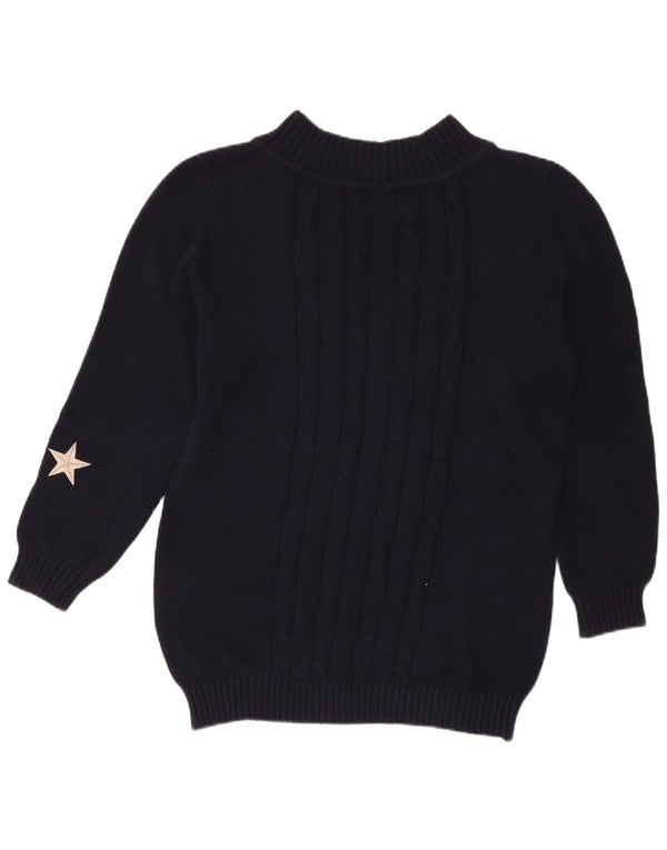 Iceberg Dame Turtle Neck Jumper Sweater IT 42 Medium Navy Blue Bomuld