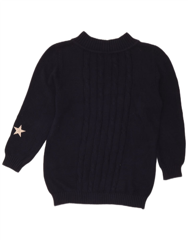 Iceberg Dame Turtle Neck Jumper Sweater IT 42 Medium Navy Blue Bomuld