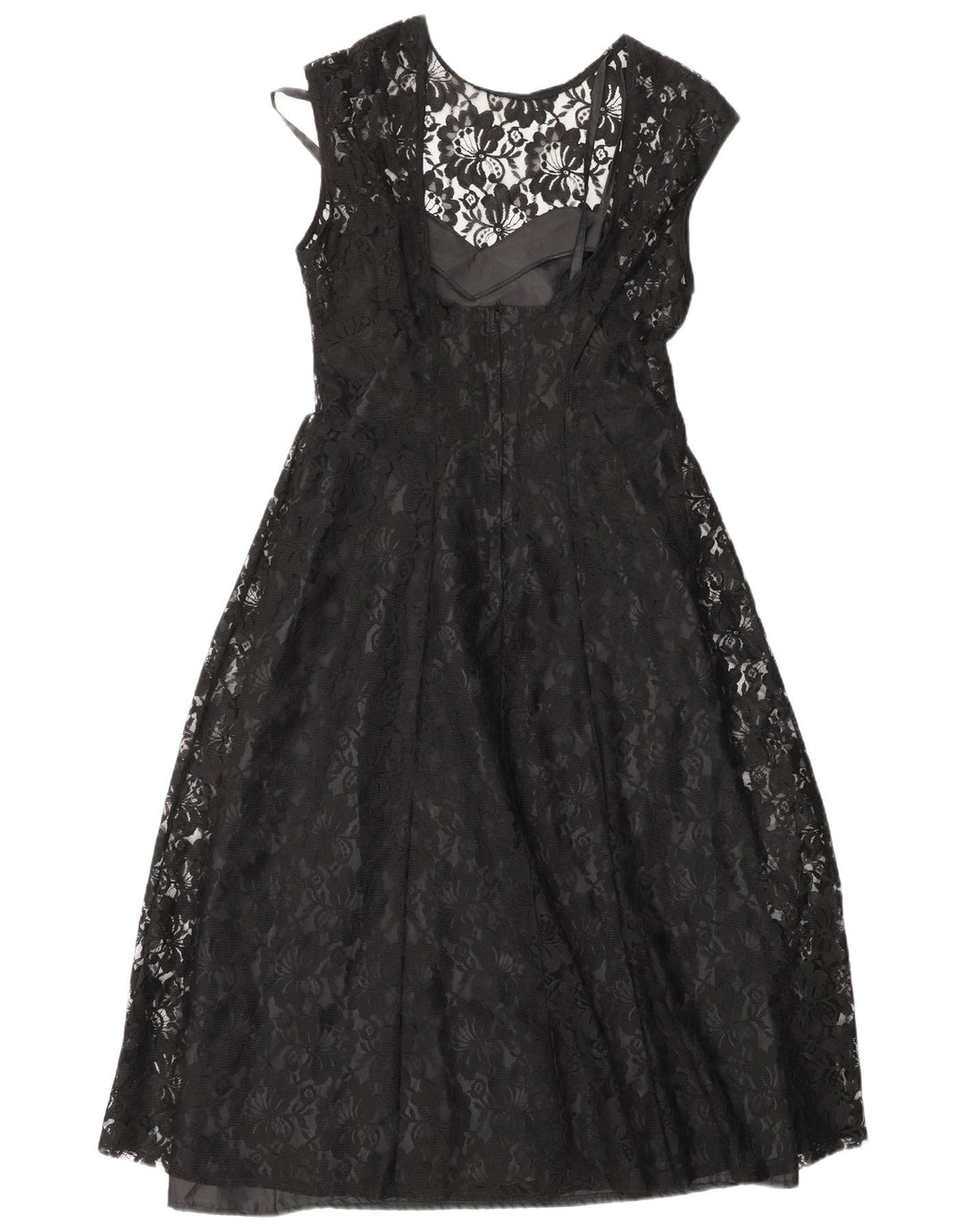 KLASSISK Dame A-Line Kjole UK 12 Medium Black Floral Nylon