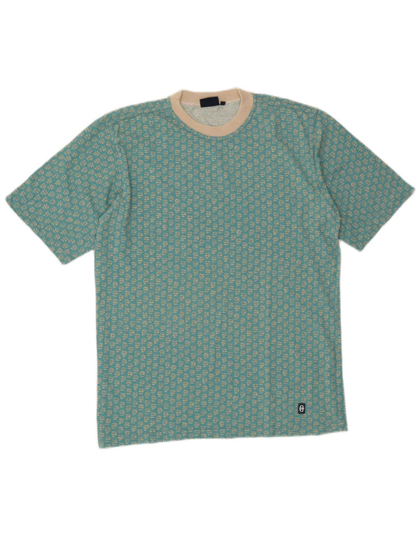Conte of Florence Herre T-Shirt Top Large Blue Floral