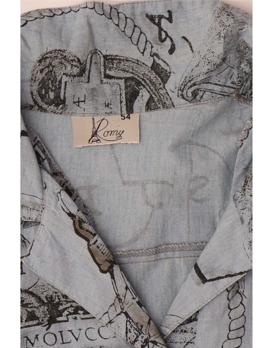 Romy Dame Graphic Shift Kjole IT 54 3XL Blå