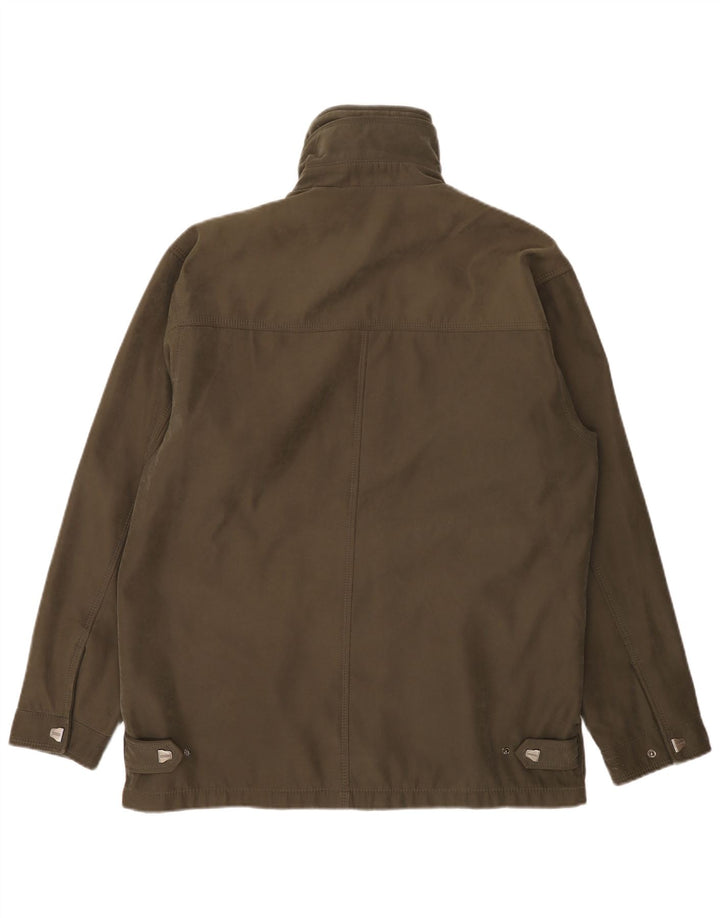 Vintage Herre Windbreaker Jacket IT 50 Stor Khaki Polyamid