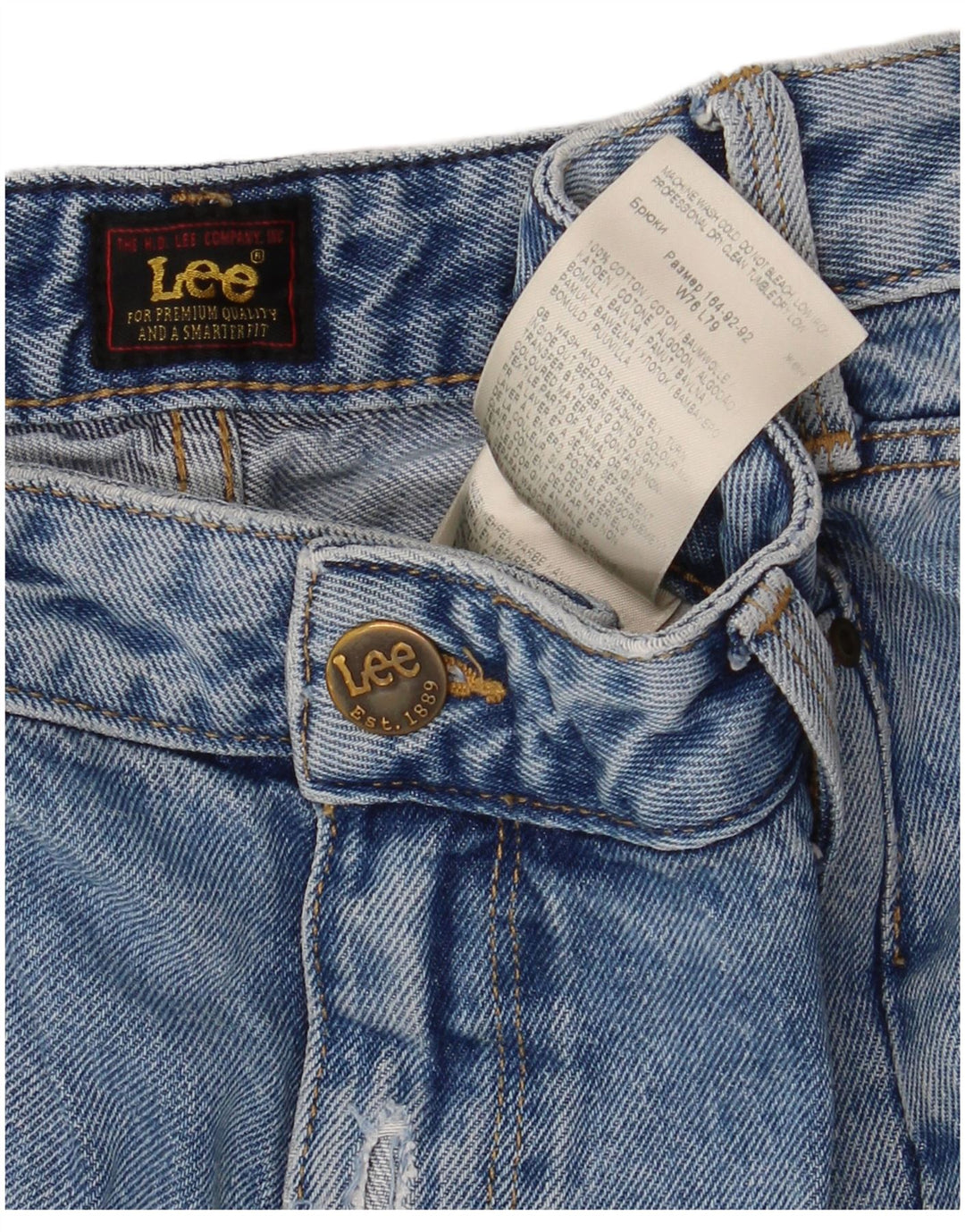 Lee Herre Mom Straight Jeans W30 L31 Blå Bomuld