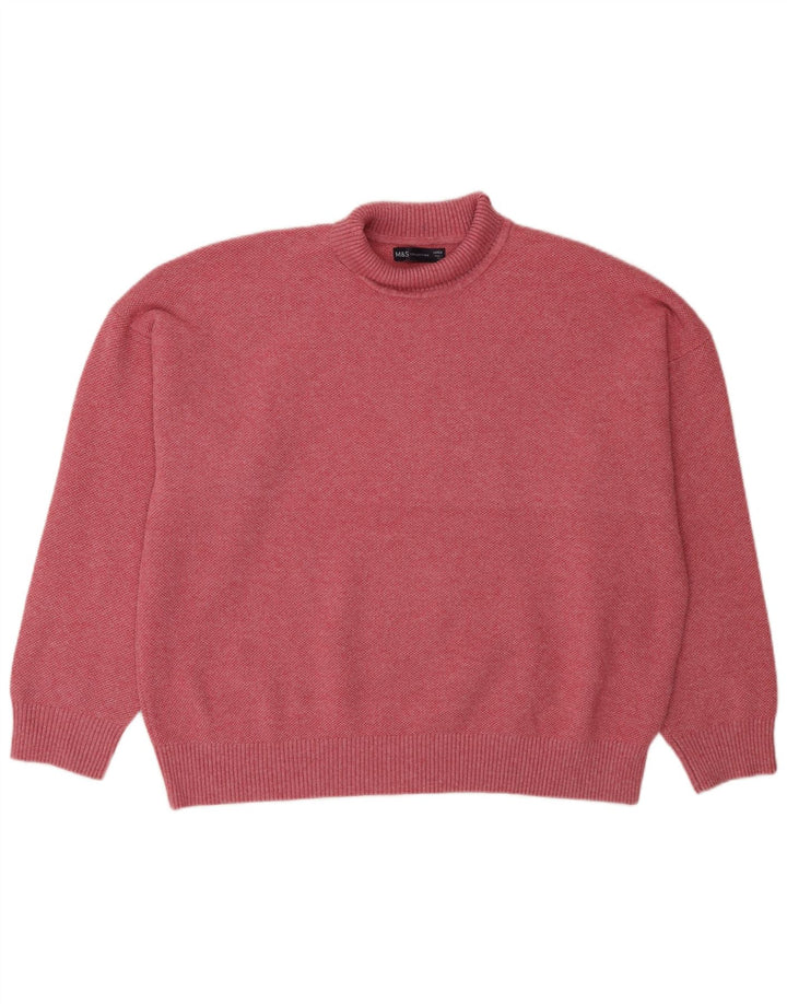 Marks & Spencer Dame Oversized Roll Neck sweater UK 16 Large Pink