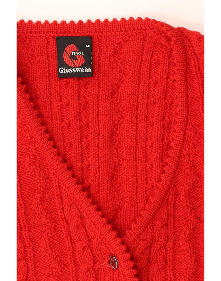 Giesswein Womens Crop Ærmeløs cardigantrøje EU 40 Medium Rød Uld