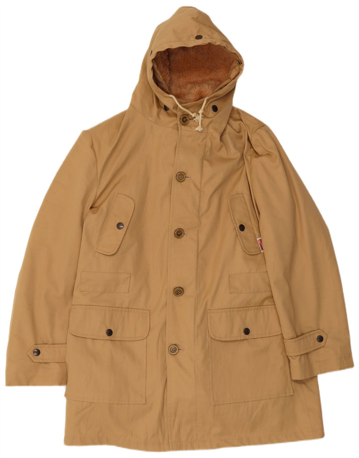 VINTAGE Herre Hooded Parka Jacket IT 50 Large Beige