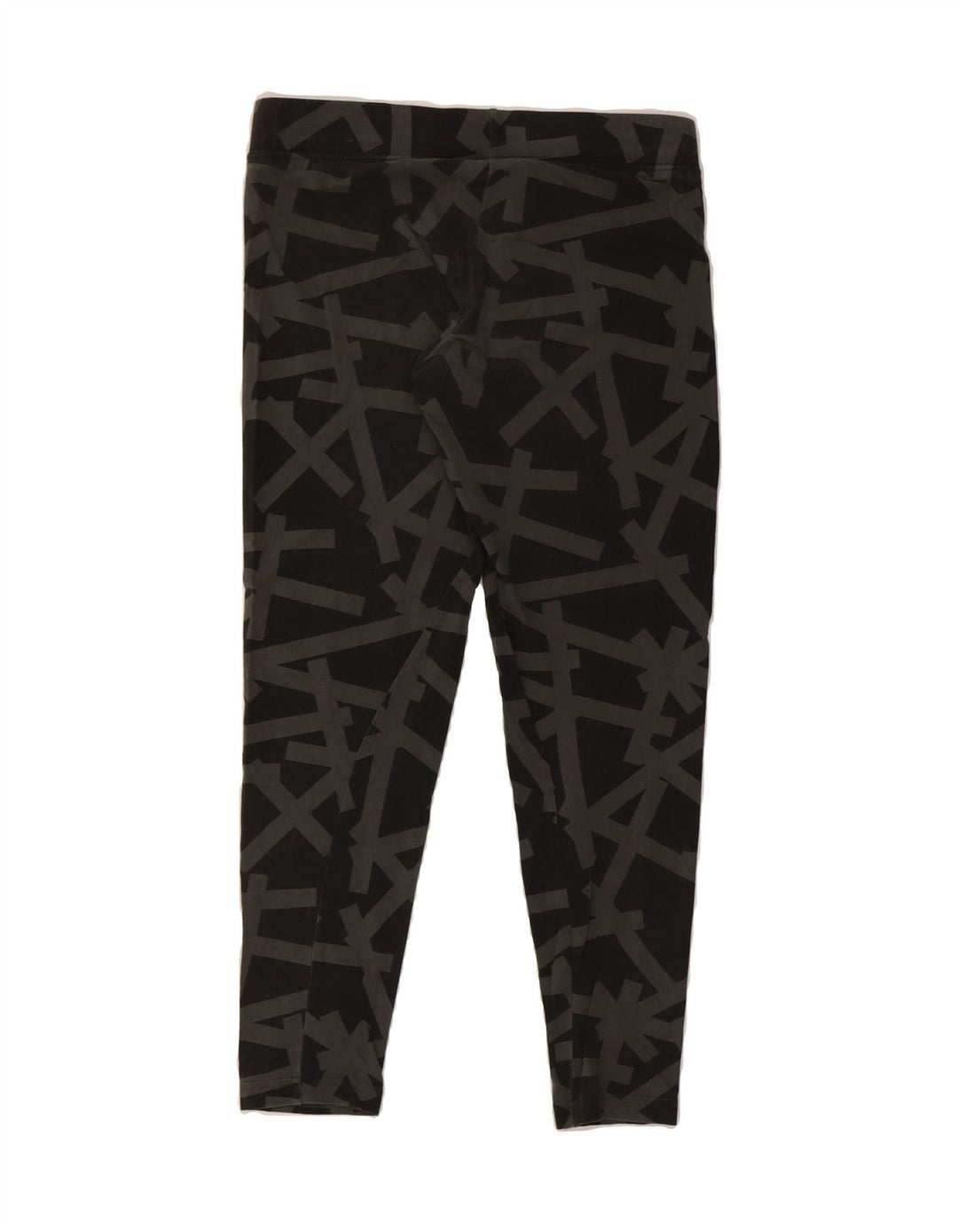 ADIDAS Womens Leggings UK 12 Medium  Black Geometric Vintage Adidas and Second-Hand Adidas from Messina Hembry 