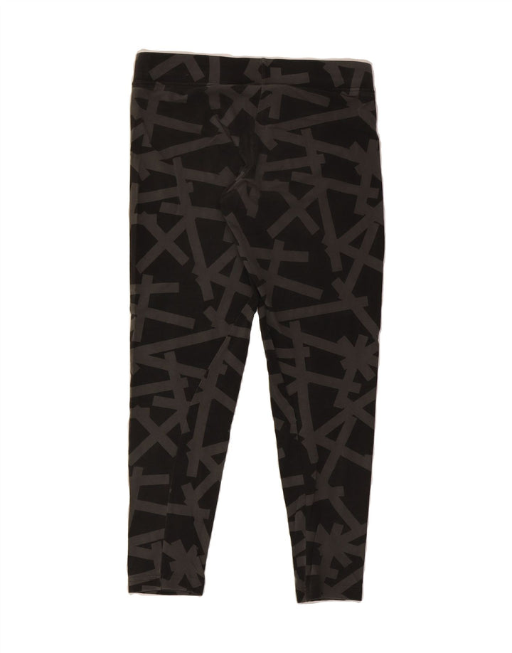 ADIDAS Womens Leggings UK 12 Medium  Black Geometric Vintage Adidas and Second-Hand Adidas from Messina Hembry 