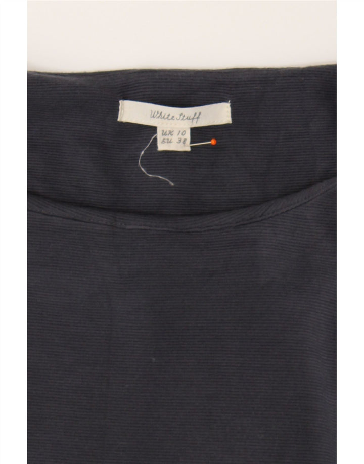 WHITE STUFF Womens Long Sleeve Basic Dress UK 10 Small Navy Blue Pinstripe Vintage White Stuff and Second-Hand White Stuff from Messina Hembry 