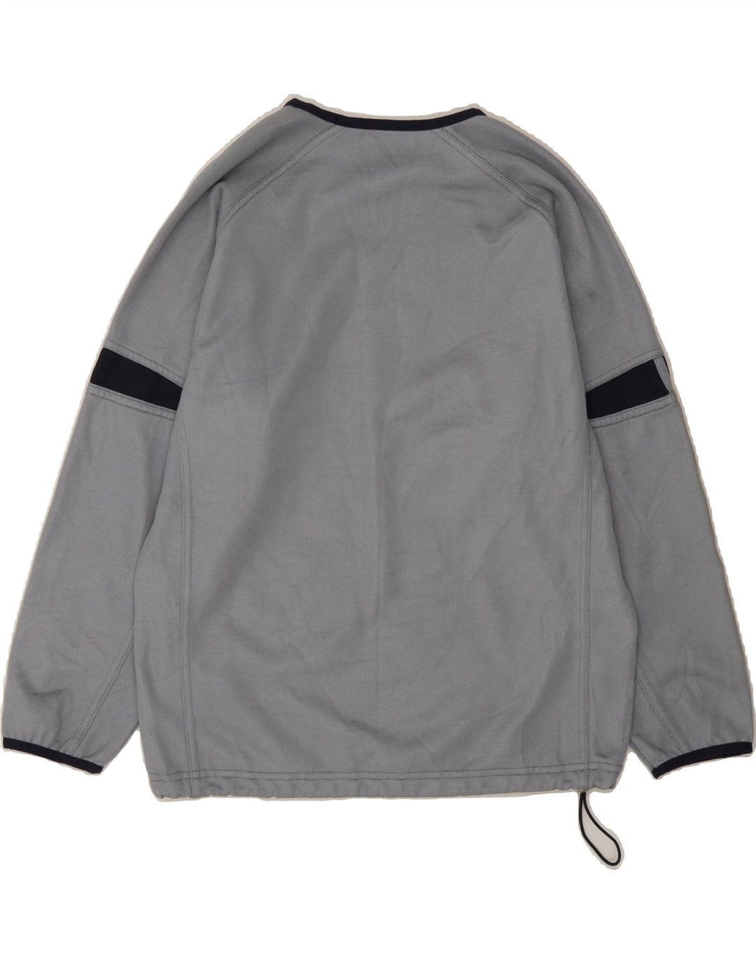 ADIDAS Boys Sweatshirt Jumper 13-14 Years Grey Striped Polyester Vintage Adidas and Second-Hand Adidas from Messina Hembry 