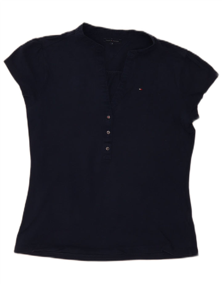 TOMMY HILFIGER Dame poloshirt UK 12 Medium Navyblå Bomuld