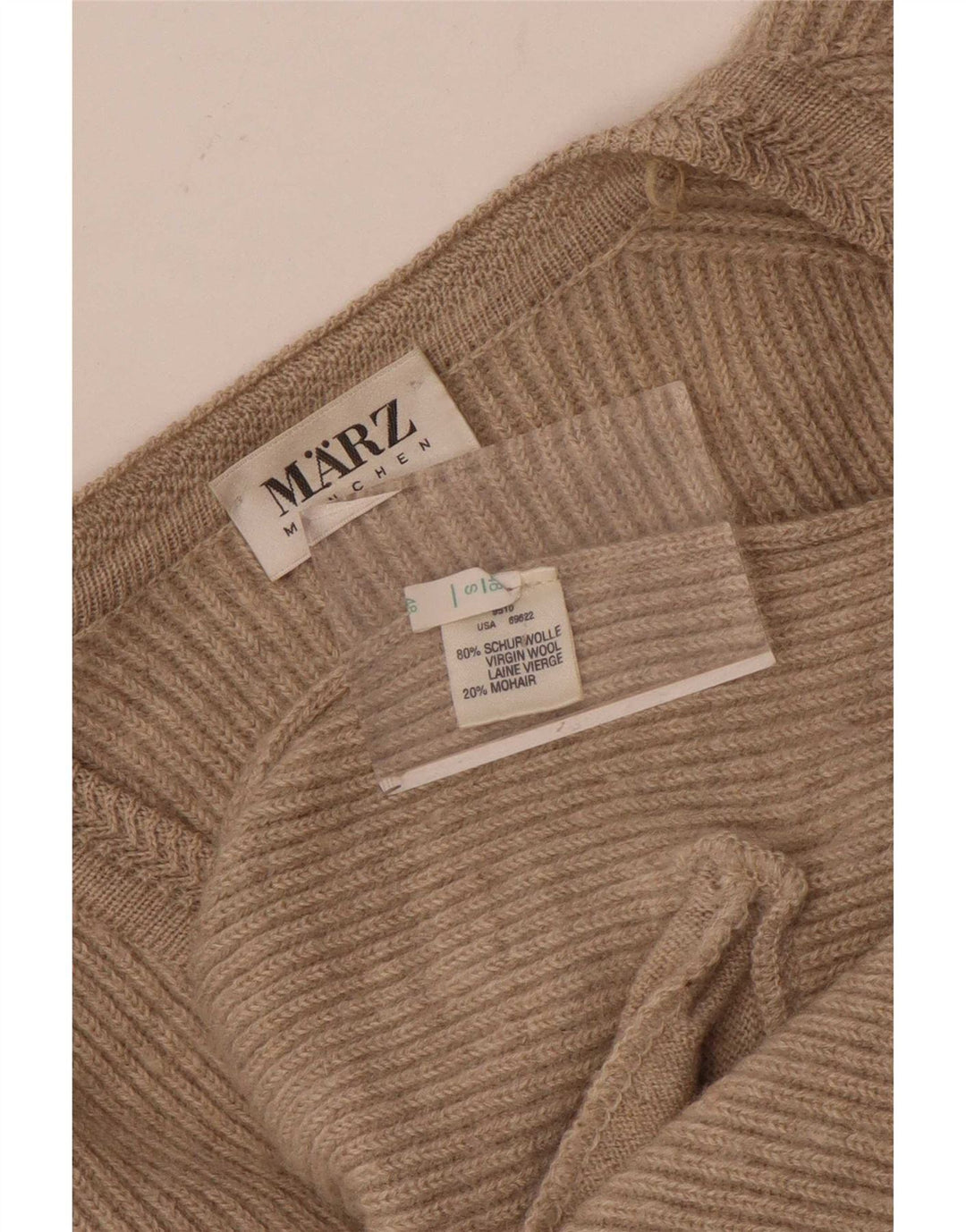 Marz Herre Loose Fit Cardigan Sweater Lille Beige Uld