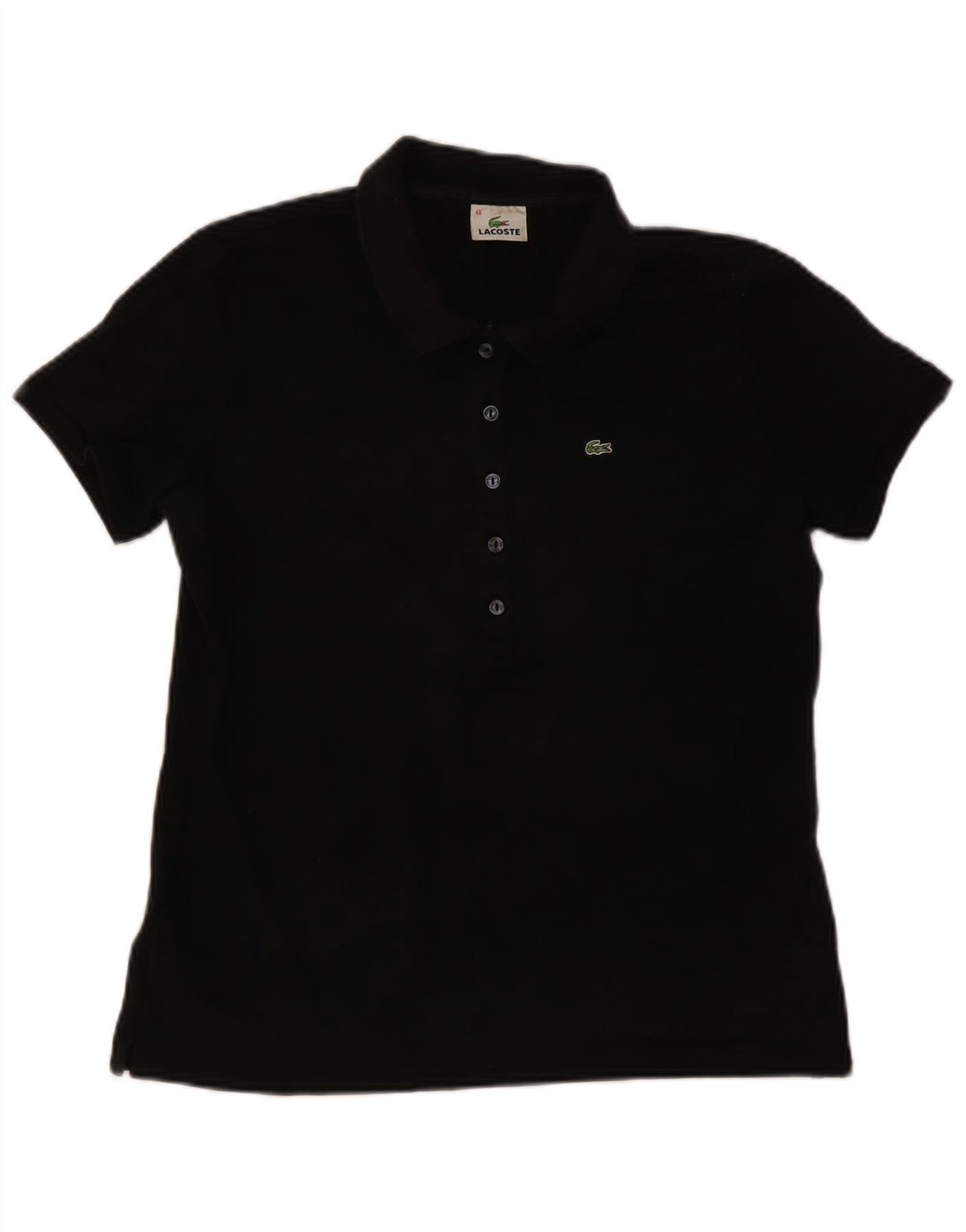 Lacoste Dame Polo Shirt Størrelse 48 XL Sort Bomuld
