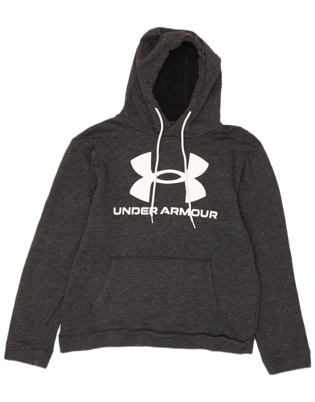 UNDER ARMOUR Herre Loose Fit Grafisk Hoodie Jumper Large Grå Flecked