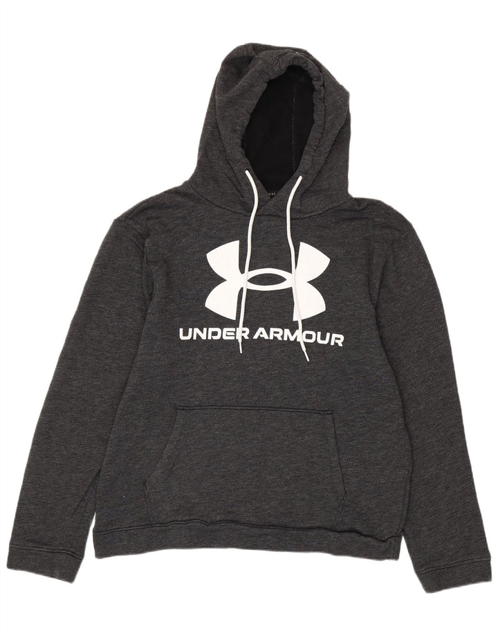 UNDER ARMOUR Herre Loose Fit Grafisk Hoodie Jumper Large Grå Flecked