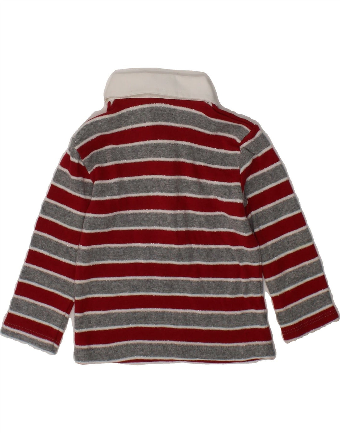 BENETTON Baby Girls Polo Neck Jumper Sweater 3-6 Months Red Striped Vintage Benetton and Second-Hand Benetton from Messina Hembry 