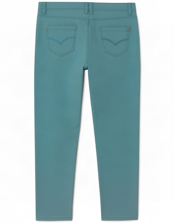 M&Co Womens Tapered Cropped Jeans UK 16 Large W34 L25 Blue Cotton