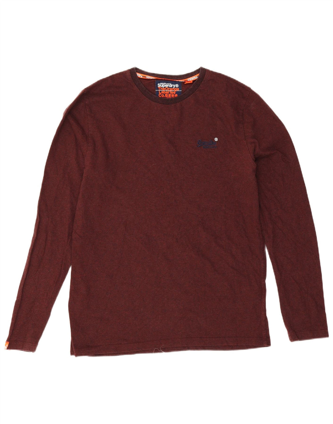 Superdry Herre Top Langærmet Stor Bourgogne Bomuld