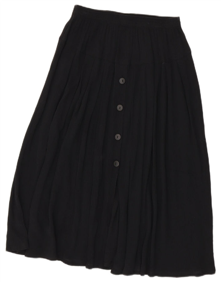 Vintage A-line nederdel til kvinder, stor W32 sort viskose