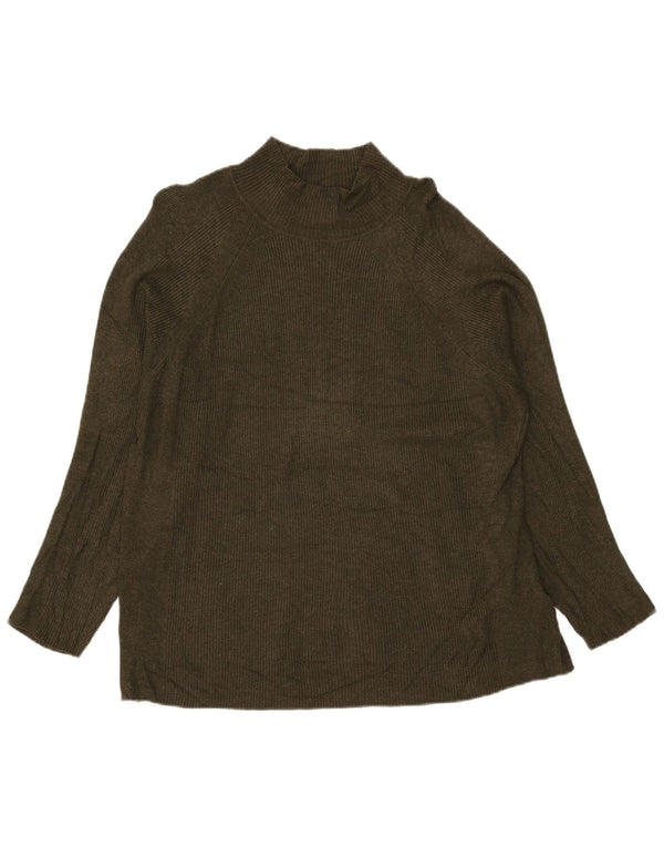 Marks & Spencer Dame Turtle Neck sweater UK 20 2XL Khaki Viscose