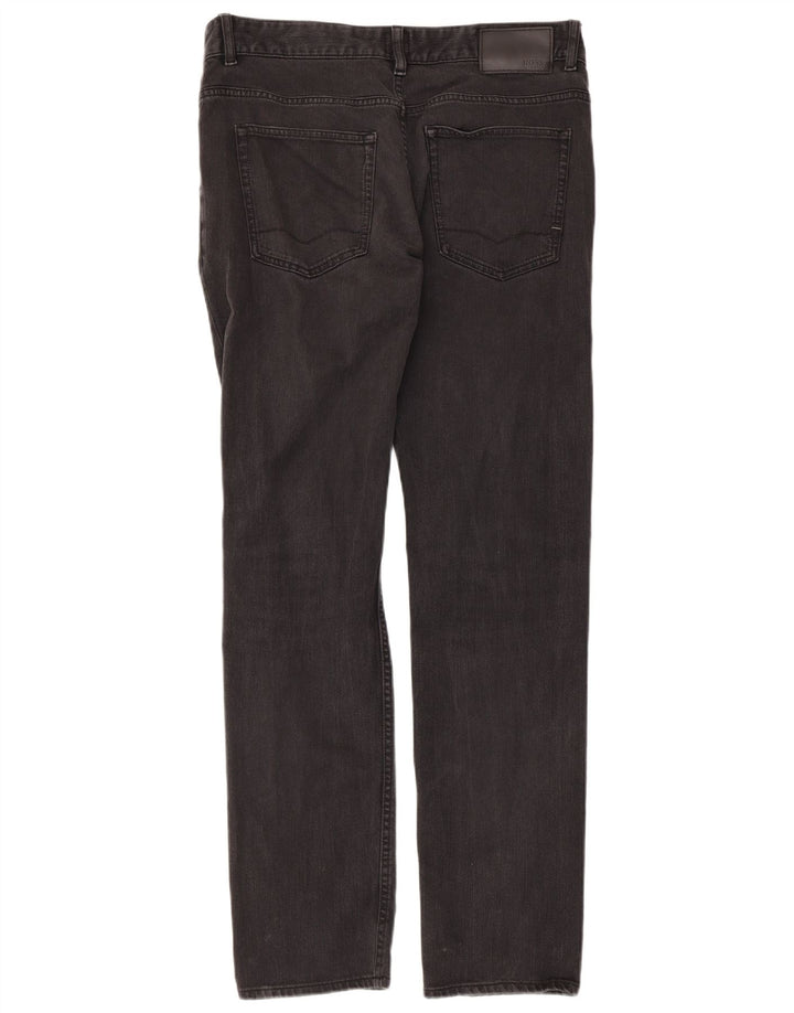 HUGO BOSS Dame Delaware Slim Jeans W34 L32 Sort Bomuld