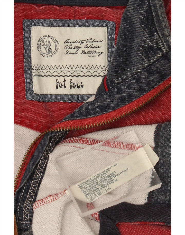 Fat Face Herre Zip Neck Sweatshirt Jumper Large Rød Bomuld