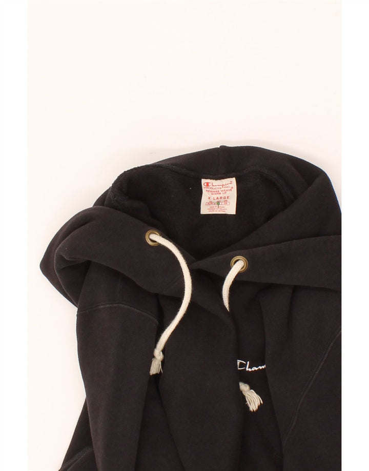 CHAMPION Womens Reverse Weave Hoodie Jumper XL Black Cotton Vintage Champion and Second-Hand Champion from Messina Hembry 