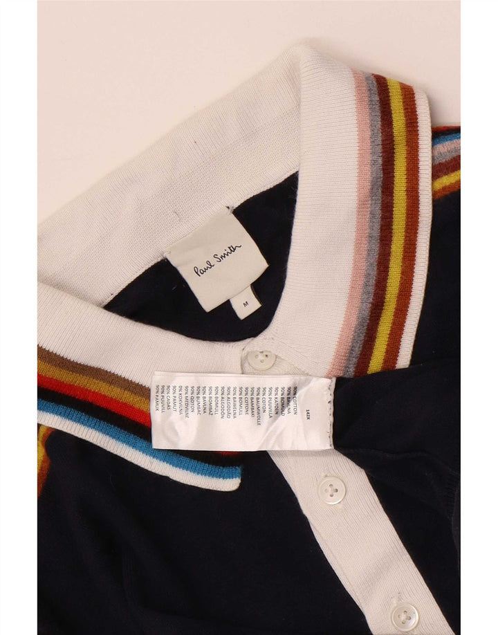 Paul Smith Herre Kortærmet Polo Neck Jumper Sweater Medium Navy Blue