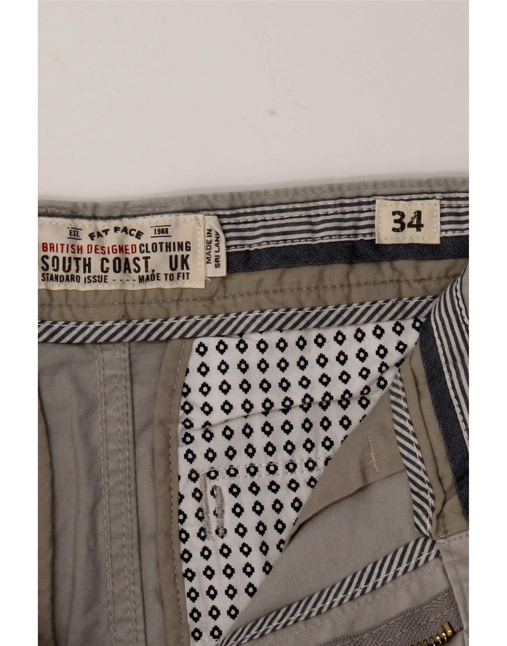 Fat Face Herre Chino Shorts Store W34 Grå Bomuld