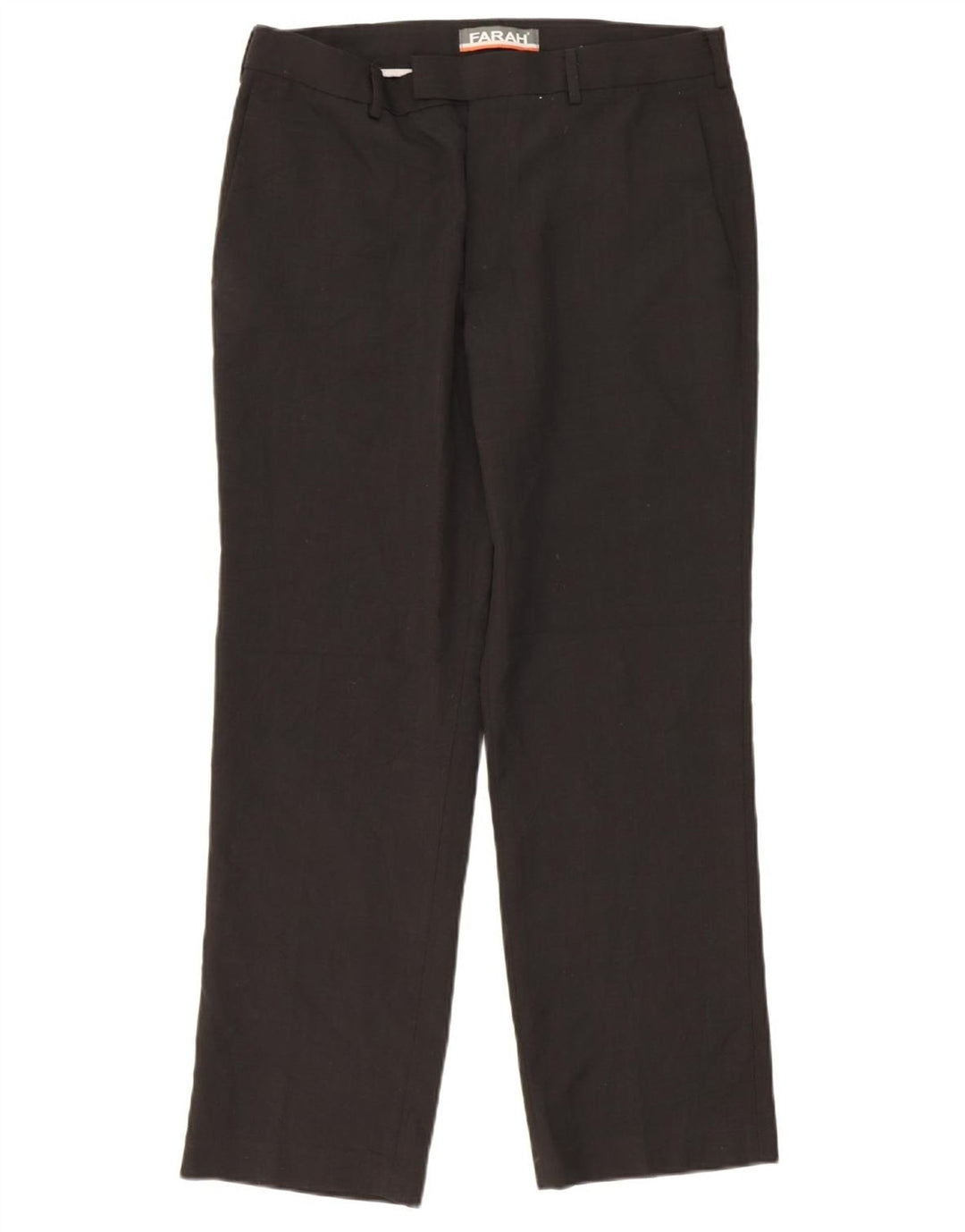 FARAH Mens Straight Suit Trousers W34 L30 Black Polyester