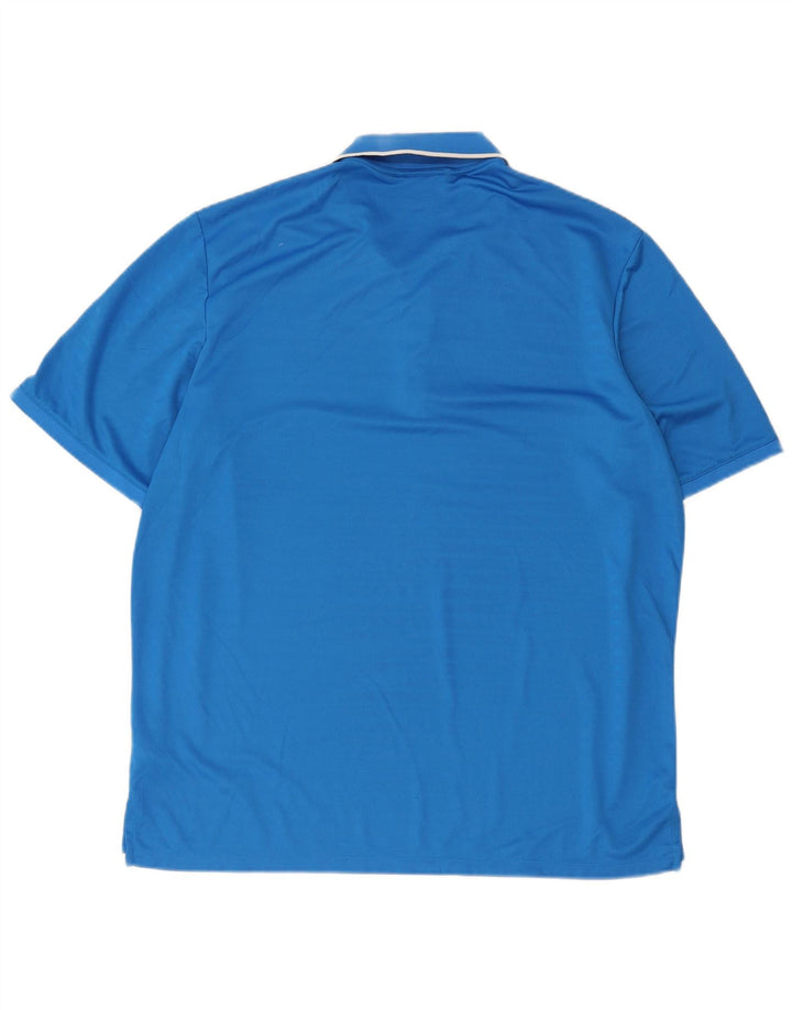 Adidas Herre Climacool Polo Shirt XL Blå Stribet Polyester