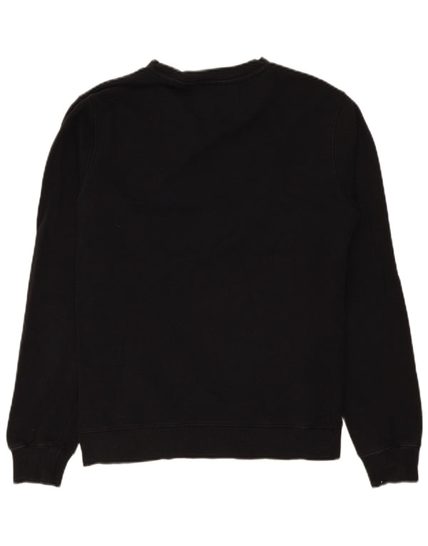 Diesel Dame Grafisk Sweatshirt Jumper UK 14 Medium Sort Bomuld