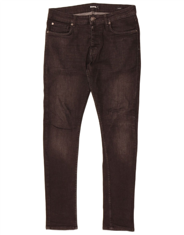 Bænk Herre Skinny Jeans W32 L32 Sort Bomuld