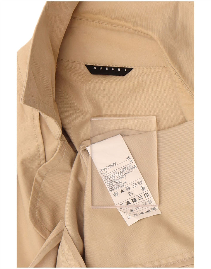Sisley Trench Coat til kvinder IT 46 Stor Beige Bomuld