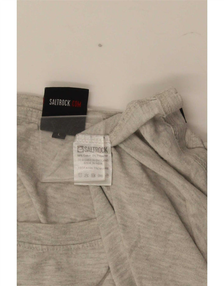 Saltrock Herre Grafisk T-Shirt Top Stor Grå Bomuld