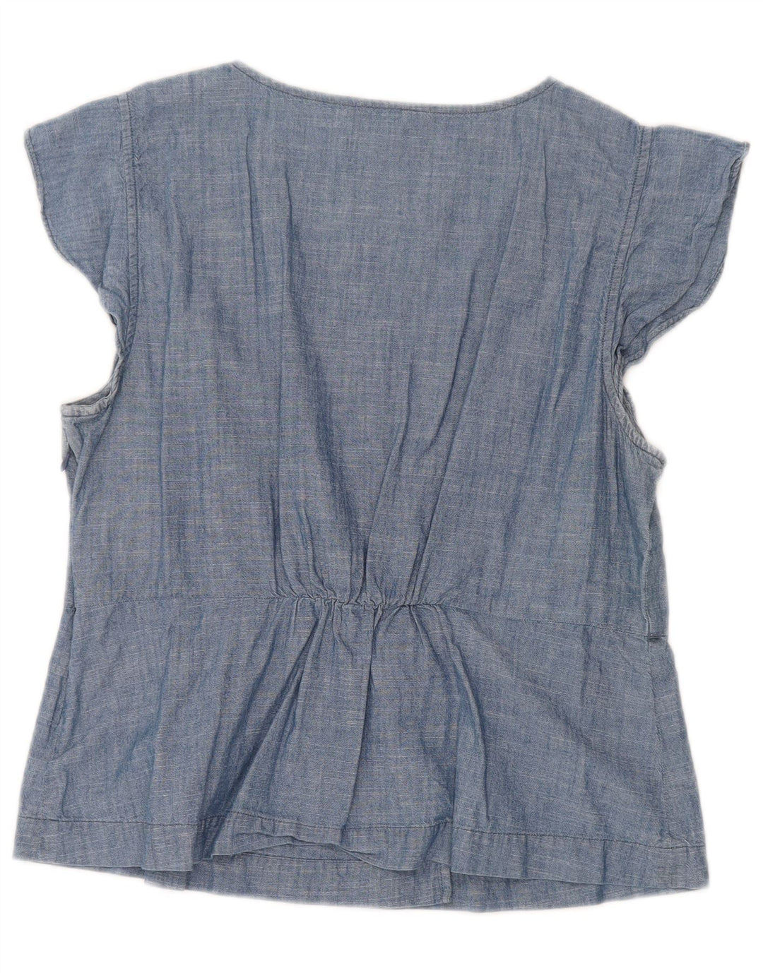 J. CREW Damebluse Top UK 14 Stor Blå Bomuld