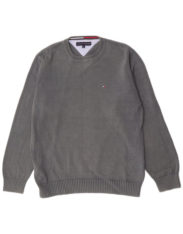 Tommy Hilfiger Herre Regular Fit Crew Neck Jumper Sweater Medium Grey Bomuld